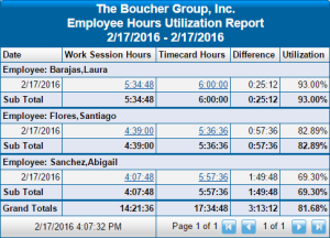 Hours Utilization Report
