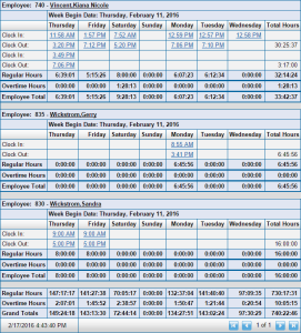 Timecard Detail Report