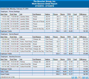 Work Session Detail Report